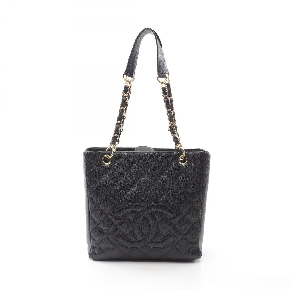 Chanel Matelasse PST Tote Bag Leather Grained Calfskin Black